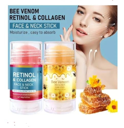 Retinol Collagen Face & Neck Stick and Bee Venom Cream Hydrating - Product Imagery