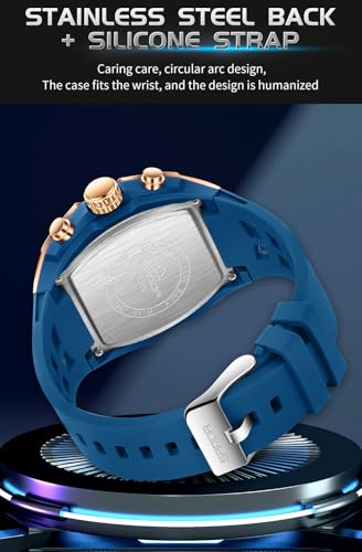 FANMIS Men Hollow Rectangle Analog Digital Sports Watch 50M - Product Imagery
