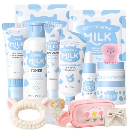 14PCS Milk Skincare Set for Kids - Skincare for Girls 10-12, - Product Imagery