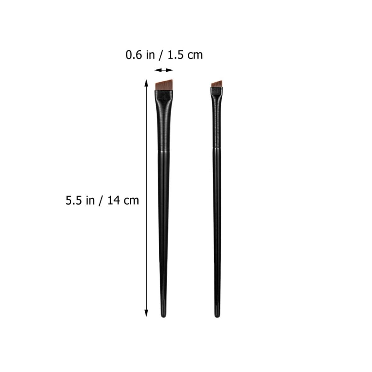 3 Sets Ultra Fine Black Wood Flat Angled Eyeliner Brush Set