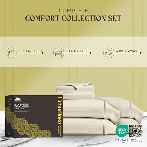 Mayfair Linen 100% Pure Egyptian Cotton Sheet Queen Size - - Product Imagery