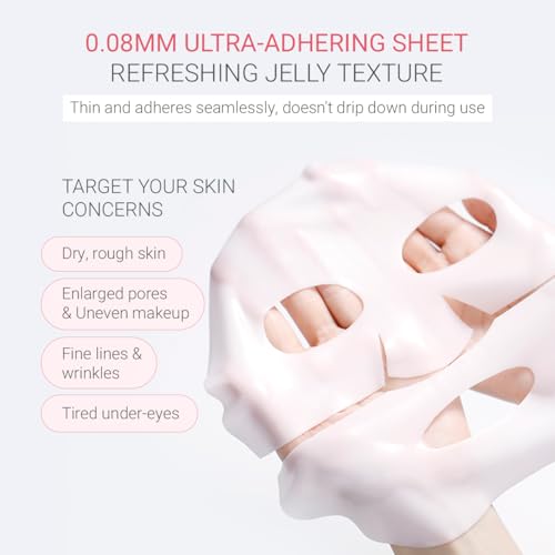 tenzero Rose Peptide Collagen Mask Pack (3 Sheets x 30g), - Product Imagery