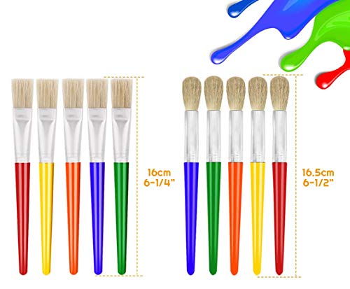 10Pcs Paint Brushes for Kids, Anezus Kids Paint Brushes Toddler - Product Imagery