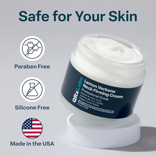 QRxLabs Lemon Verbena Neck Firming Cream – Tightening & Lifting - Product Imagery