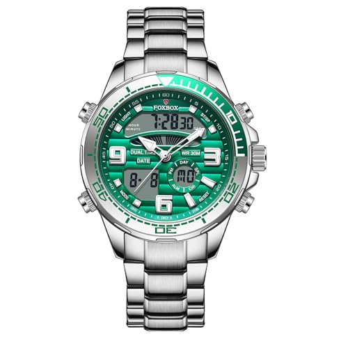 Men Luxury Dual Display Luminous Waterproof Analog Quartz - Product Imagery