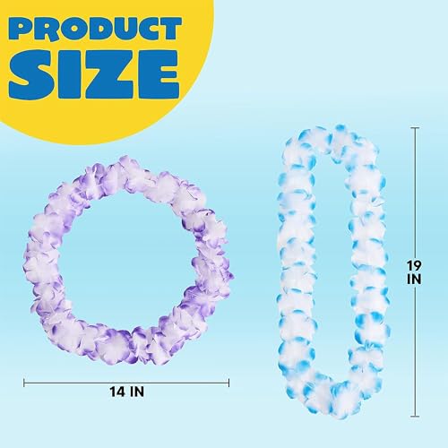 JOYIN 120 Counts Hawaiian Leis Bulk, Colorful Tropical Flower - Product Imagery