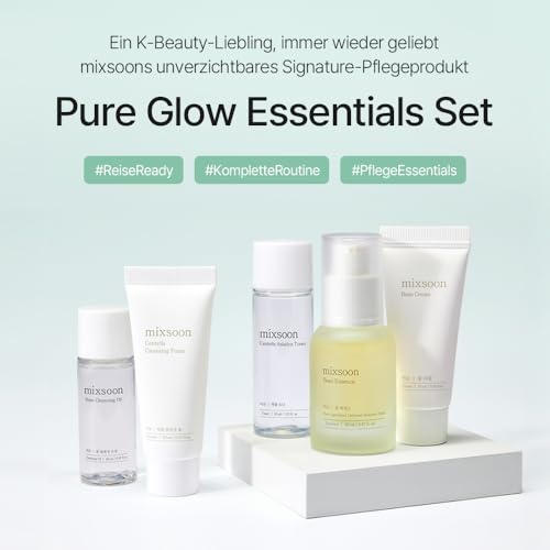 mixsoon Pure Glow Essentials Set - 5-Step Skincare Kit - Travel - Product Imagery