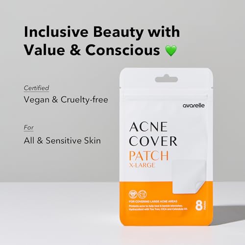 AVARELLE XL Large Hydrocolloid Acne Cover Patches for Face & - Product Imagery
