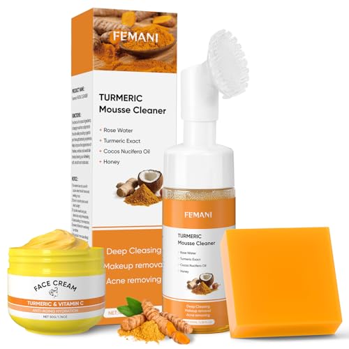 Turmeric Skin Care Set: Turmeric Soap Bar Turmeric Face Wash and - Product Imagery