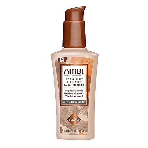Ambi Even & Clear Purifying Charcoal Black Soap Facial Cleanser - Product Imagery