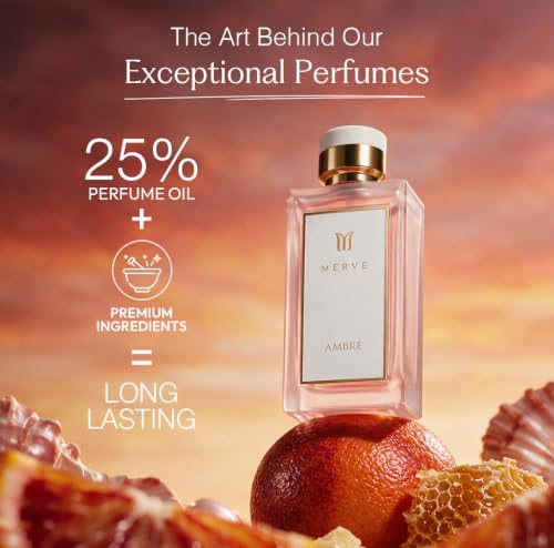 Merve Ambre Perfume for Women 3.4 Oz Long Lasting EDP Honey - Product Imagery