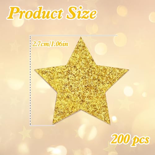 200 PCS Gold Stars Confetti 1 Inch Glitter Star Table Confetti - Product Imagery