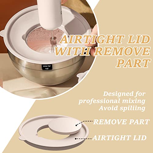 Mixing Bowls with Airtight Lids Set, 26PCS Stainless Steel Khaki - Product Imagery