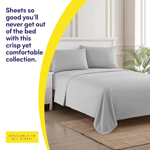1500 Supreme Collection Queen Sheet Sets Light Gray Silver - - Product Imagery