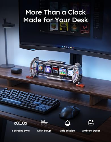 Divoom Times Gate - Cyberpunk Gaming Setup Digital Alarm Clock, - Product Imagery