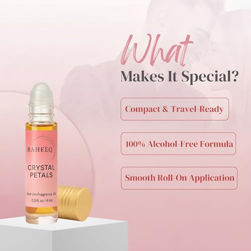 Crystal Petals Perfume Oil Roll-On – Long Lasting Jasmine & Rose - Product Imagery