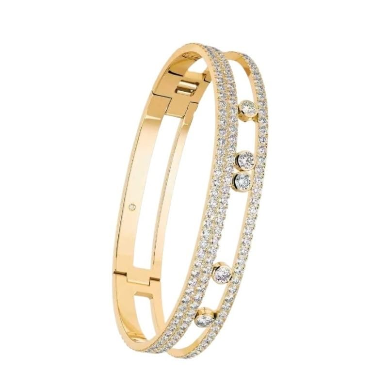 18K gold plated double layer diamond bracelet for women - Premium Selection Official Imagery - 1