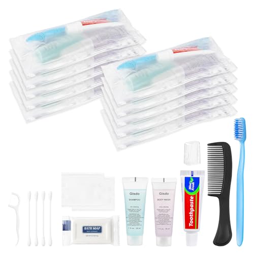 20 Sets Disposable Travel Toiletry Kit Bulk Personal Hygiene - Gisdo Official Imagery - 1