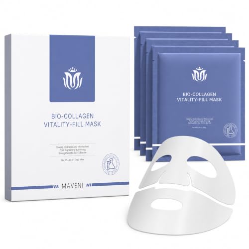 MAVENI Bio-Collagen Face Masks, Real Deep Collagen Mask, - Product Imagery