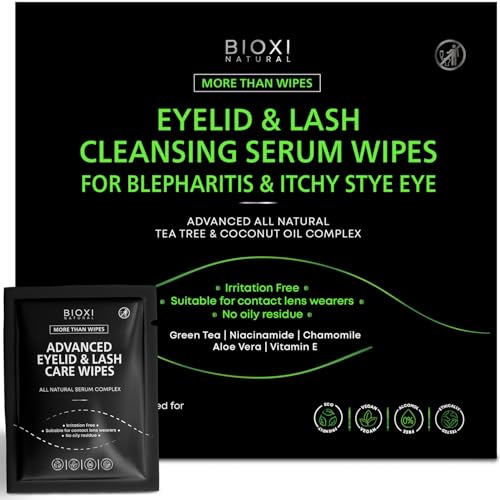 Eyelid Lash Cleansing Serum 60 Wipes for Itchy Stye Eye - BIOXI Official Imagery - 1