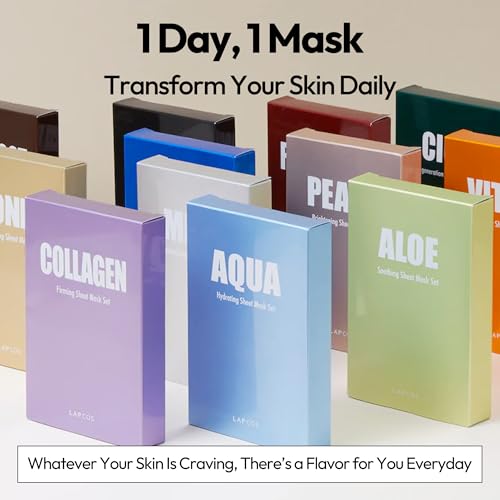 LAPCOS K Beauty Collagen Sheet - Skin Firming Face Mask (Pack of - Product Imagery