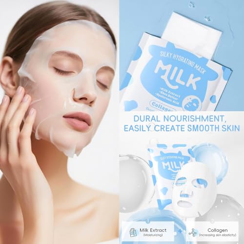 Milk Skin Care Set for Kids & Teens, 12 IN 1 Moisturizing & - Product Imagery