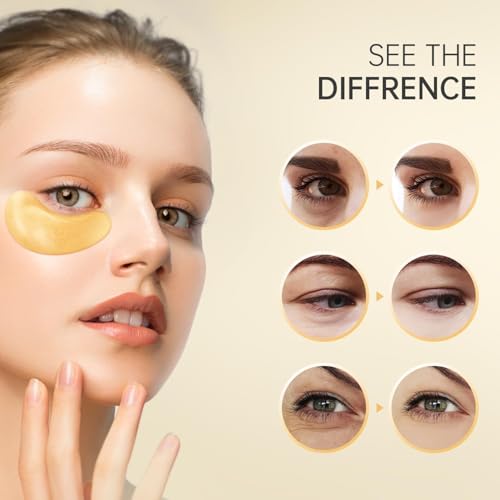 REDANHA 20 Pairs 24K Gold Under Eye Patches Face Masks Dark - Product Imagery