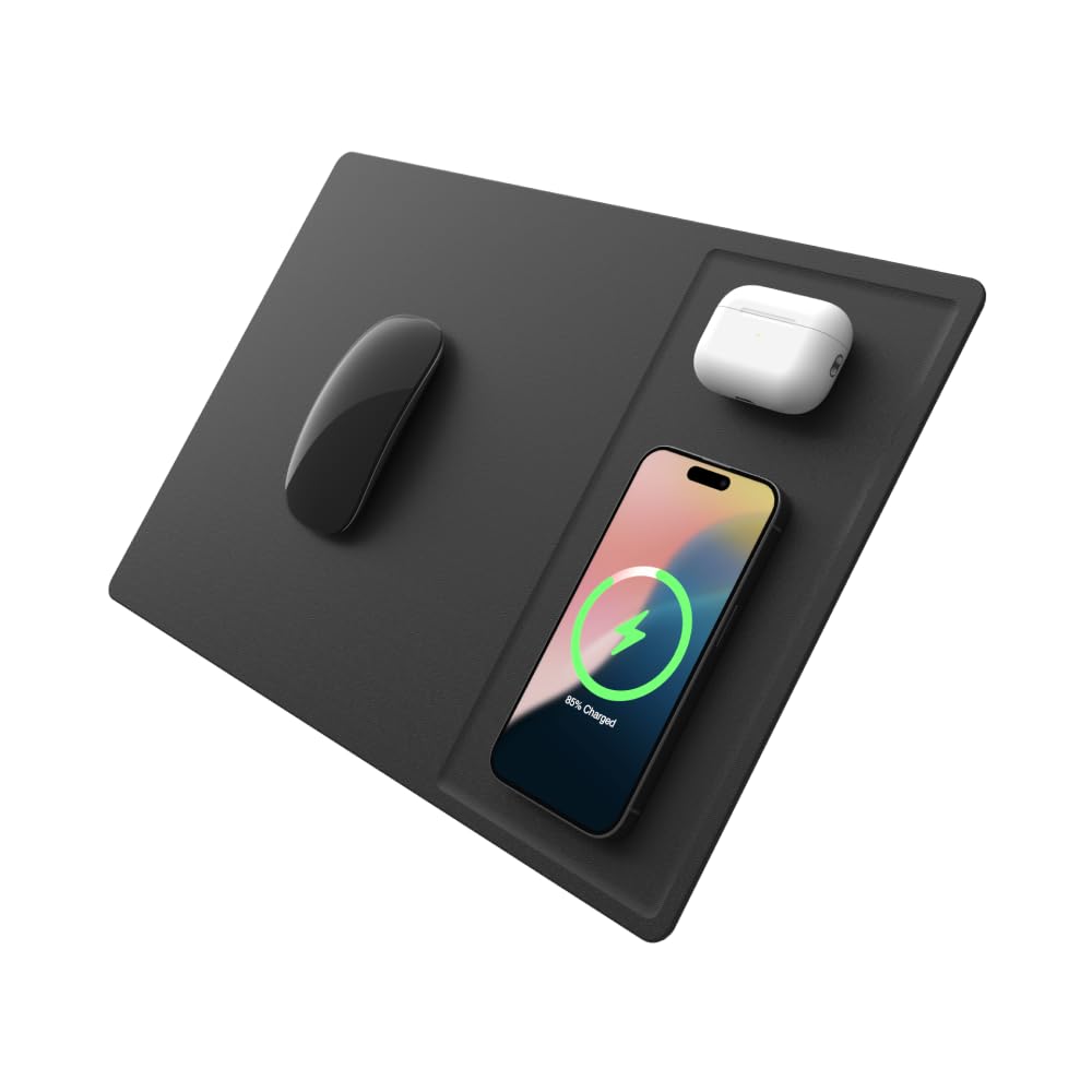 POUT H3 PRO Dual Qi Wireless Charging Mouse Pad Dual Fast - POUT Official Imagery - 2