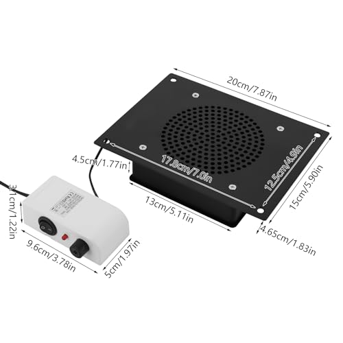 Desktop Nail Dust Collector, 110V 6W Powerful Nail Vacuum Dust - Product Imagery