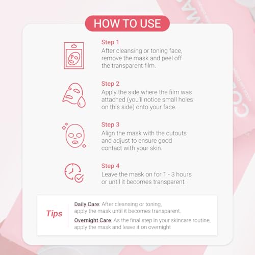 tenzero Rose Peptide Collagen Mask Pack (3 Sheets x 30g), - Product Imagery