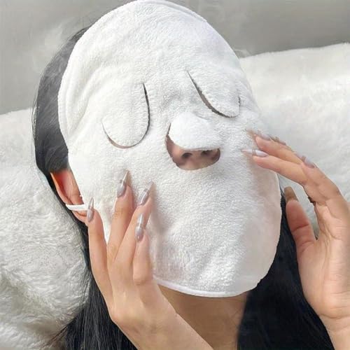 BLACKCROWN 4 Holes Towel Mask Reusable Face Towel Mask Cold Hot - Product Imagery