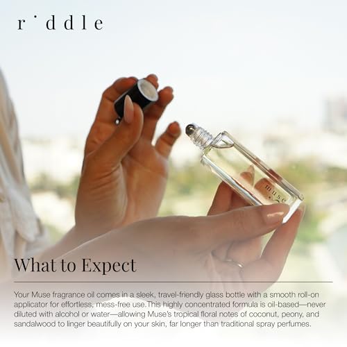 Riddle Muse Roll On Perfume Oil for Women, Sweet Floral Coconut - Product Imagery