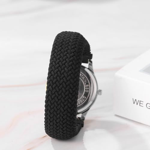 JewelryWe Braided Rope Elastics Watches: Easy Read Big Dial - Product Imagery