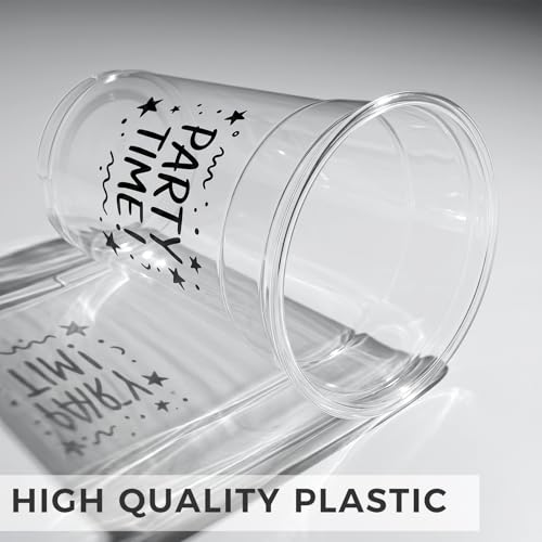 VITEVER [100 Sets - 16oz] Clear Plastic Cups with Lids and - Product Imagery