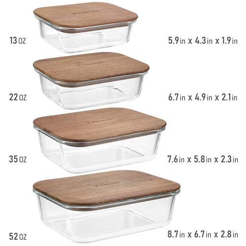 Glass Container Set with Acacia Lids - Product Imagery