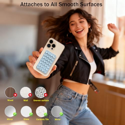 Silicone Double-Sided Suction Cup Phone Mount - - Product Imagery