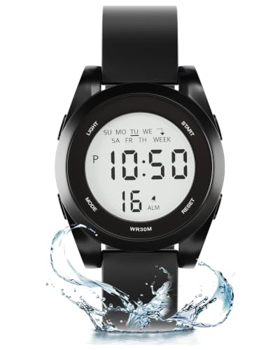 30M Water Resistant Digital Sports Watch with EL Backlight - Product Imagery
