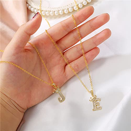 Pingyongchang Letter A-Z pendant necklace Crown letter pendant - Product Imagery