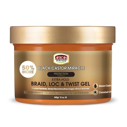 African Pride Black Castor Miracle Braid, Loc & Twist Gel - African Pride Official Product View 1