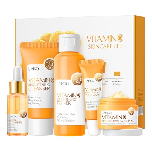 5Pcs Skincare Gift Set for Teenage Girls, Vitamin C Face Skin - Product Imagery