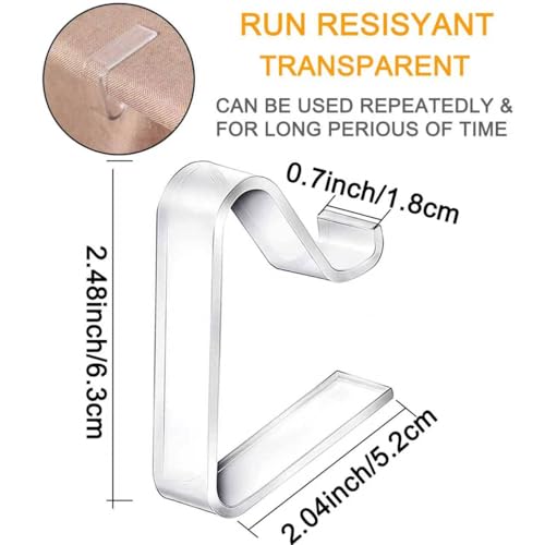 24 Pieces Transparent Clear Tablecloth Clips, Plastic Table - Product Imagery