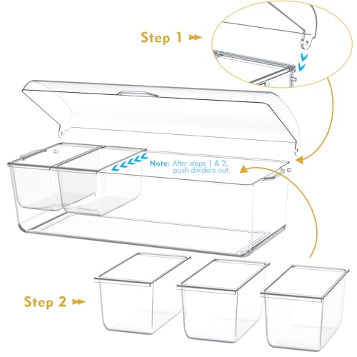Condiment Tray with Stainless Steel Tableware, Chilled Condiment - Product Imagery