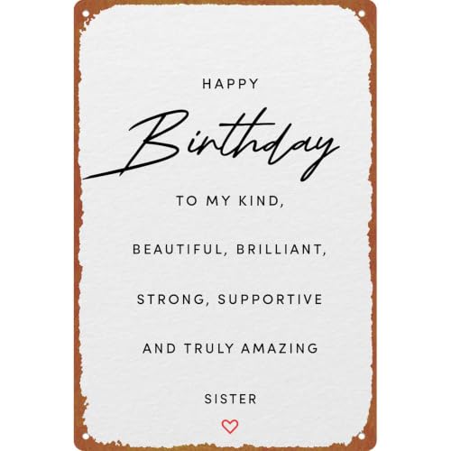 Happy Birthday To My Amazing Sister Birthday Aluminum Sign, 8X12 - Product Imagery