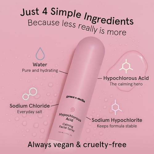 grace & stella Hypochlorous Acid Spray for Face - Body Acne - Product Imagery