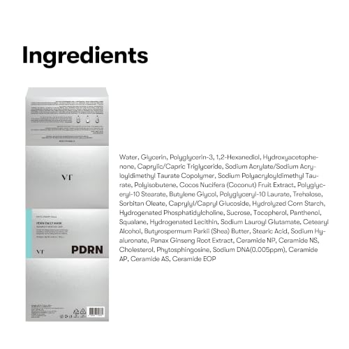 VT COSMETICS PDRN Daily Hydrating Mask, 30 Sheets - Product Imagery