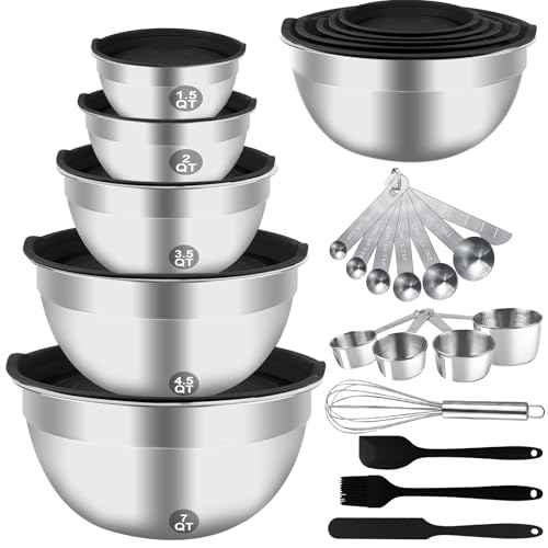 WEPSEN Mixing Bowls Set, 25PCS Stainless Steel Mixing Bowl with - Product Imagery