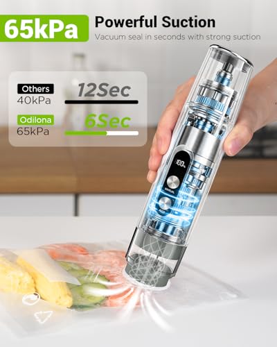Compact Vacuum Sealer for Food, Cordless Handheld Vacuum Sealer - Product Imagery