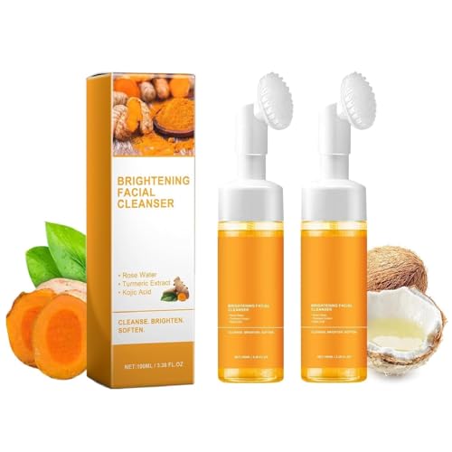2 Pcs Turmeric Foaming Face Wash, Deep Cleaning Scrub - Product Imagery