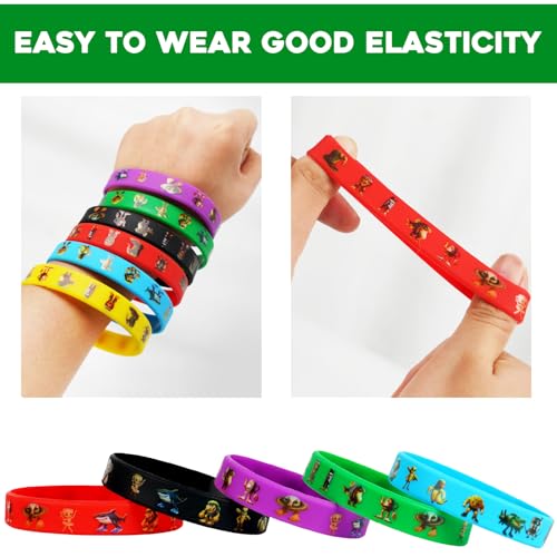 24 Pieces Italian Brainrot Rubber Bracelets Silicone Stretch - Product Imagery