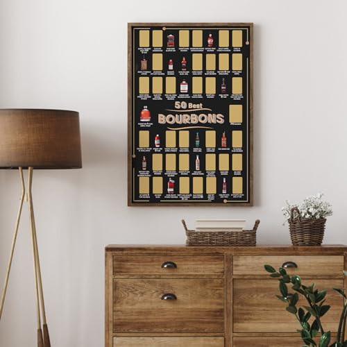 EIHFHIE Top 50 Bourbon Bucket List Scratch Off Poster (12x18 In) - Product Imagery